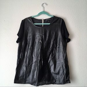 Plus-size Pleather Lasercut Blouse Forever 21 Plus